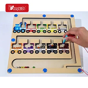 Train Style Activities Boarrd Wooden Magnetic Counting Toy for Kids W11H124