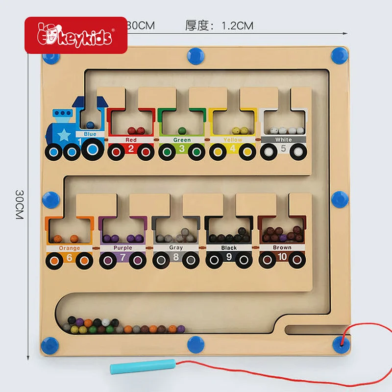 Train Style Activities Boarrd Wooden Magnetic Counting Toy for Kids W11H124